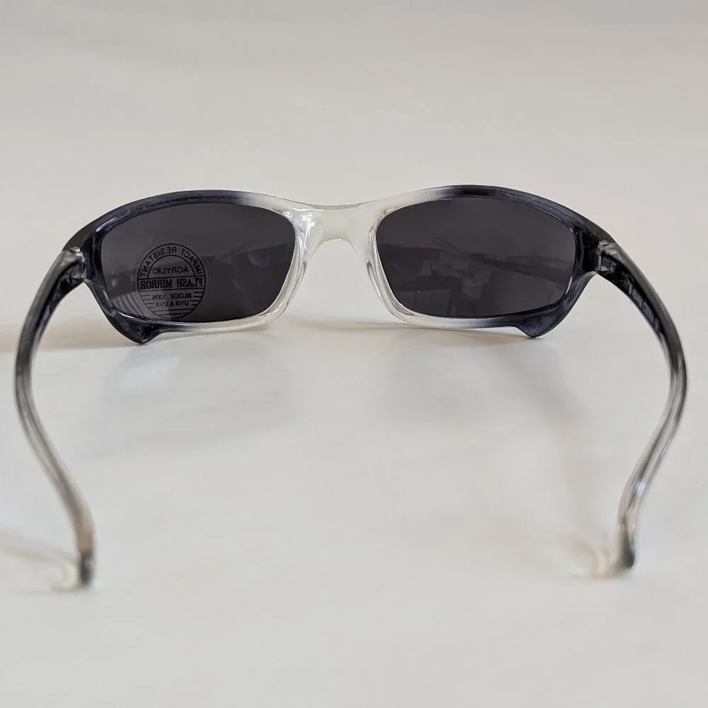 NWT Vintage 90's Kids Acetate Sporty Sunglasses (2 Tone Crystal Black)